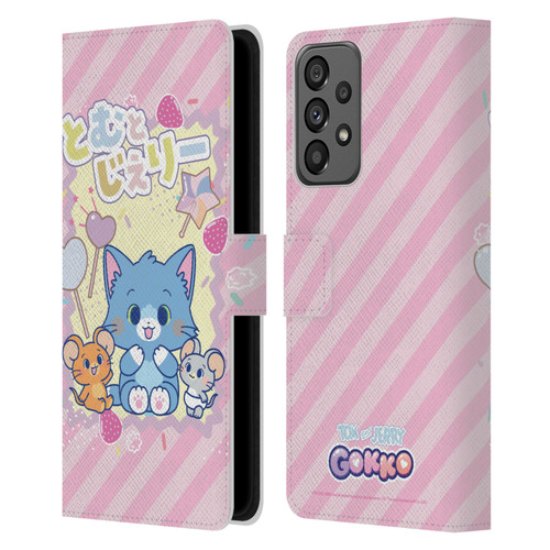 Tom and Jerry Gokko Graphics Character Art Leather Book Wallet Case Cover For Samsung Galaxy A73 5G (2022)
