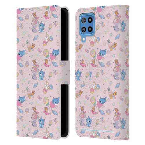 Tom and Jerry Gokko Graphics Sweets Pattern Leather Book Wallet Case Cover For Samsung Galaxy F22 (2021)