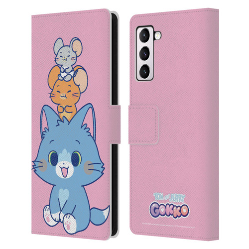 Tom and Jerry Gokko Graphics Characters Leather Book Wallet Case Cover For Samsung Galaxy S21+ 5G