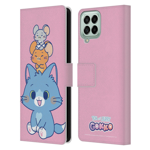Tom and Jerry Gokko Graphics Characters Leather Book Wallet Case Cover For Samsung Galaxy M53 (2022)