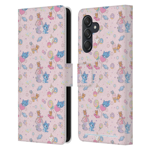 Tom and Jerry Gokko Graphics Sweets Pattern Leather Book Wallet Case Cover For Samsung Galaxy M55 5G