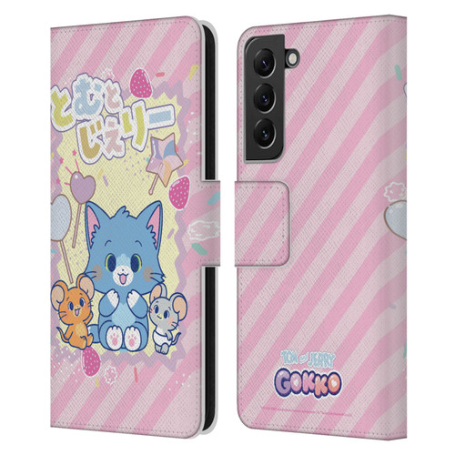 Tom and Jerry Gokko Graphics Character Art Leather Book Wallet Case Cover For Samsung Galaxy S22+ 5G