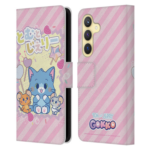 Tom and Jerry Gokko Graphics Character Art Leather Book Wallet Case Cover For Samsung Galaxy S24 5G