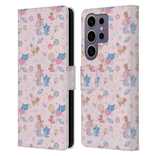 Tom and Jerry Gokko Graphics Sweets Pattern Leather Book Wallet Case Cover For Samsung Galaxy S25 Ultra