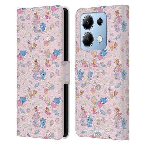 Tom and Jerry Gokko Graphics Sweets Pattern Leather Book Wallet Case Cover For Xiaomi Redmi Note 13/13 Pro 5G