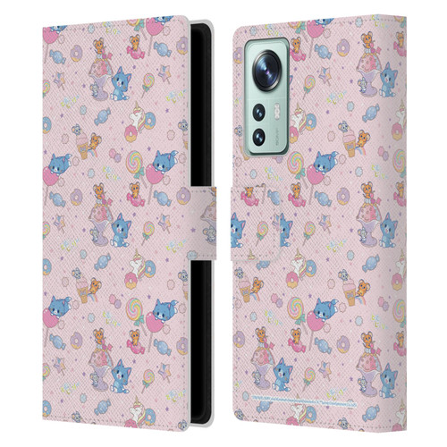 Tom and Jerry Gokko Graphics Sweets Pattern Leather Book Wallet Case Cover For Xiaomi 12