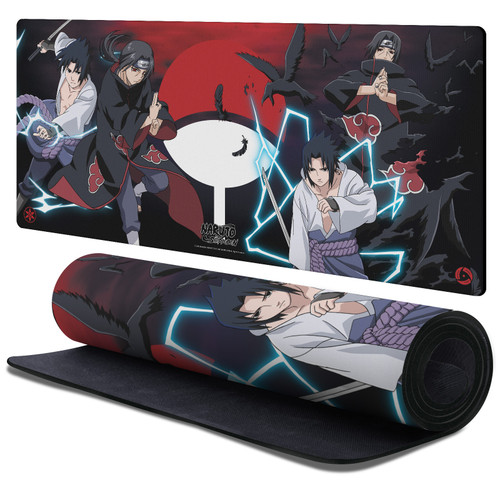 Naruto Shippuden Graphic Art Itachi and Sasuke Gaming Office Desk PC Keyboard Mouse Mat Pad 37.4 x 15.75 x 0.16 inches (900 x 400 mm) - XL