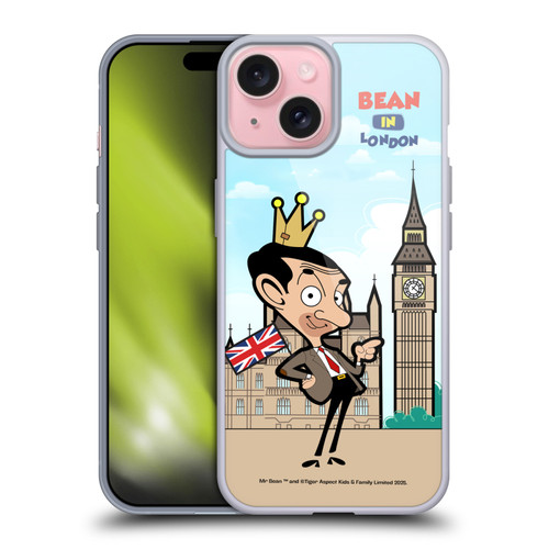 Mr. Bean: The Animated Series Graphic Art Bean In London Soft Gel Case for Apple iPhone 15