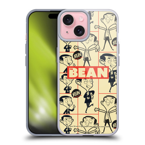 Mr. Bean: The Animated Series Graphic Art Collage Soft Gel Case for Apple iPhone 15