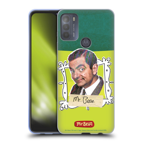 Mr. Bean Doodle Art With Teddy Soft Gel Case for Motorola Moto G50