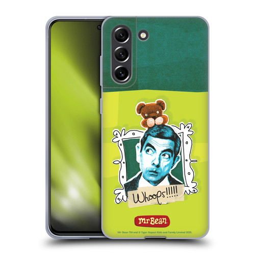 Mr. Bean Doodle Art Portrait Soft Gel Case for Samsung Galaxy S21 FE 5G
