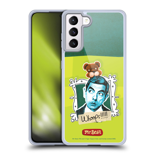 Mr. Bean Doodle Art Portrait Soft Gel Case for Samsung Galaxy S21+ 5G