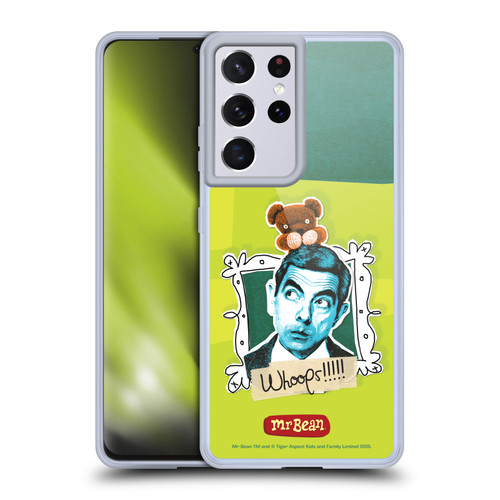 Mr. Bean Doodle Art Portrait Soft Gel Case for Samsung Galaxy S21 Ultra 5G