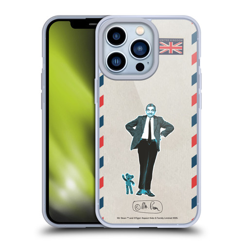 Mr. Bean London Art Postcard Soft Gel Case for Apple iPhone 13 Pro