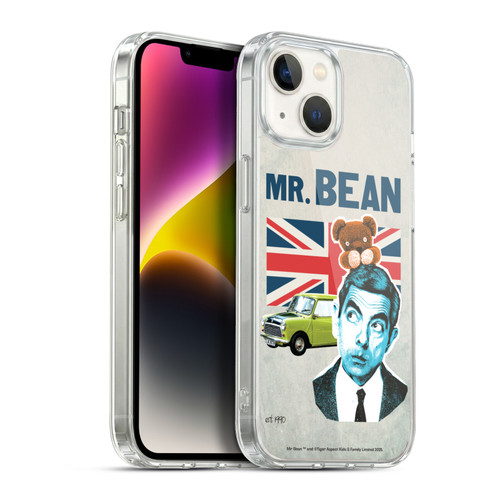 Mr. Bean London Art With Teddy Soft Gel Case for Apple iPhone 14