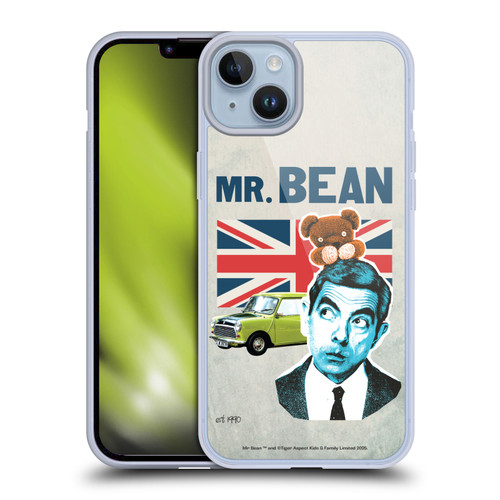 Mr. Bean London Art With Teddy Soft Gel Case for Apple iPhone 14 Plus