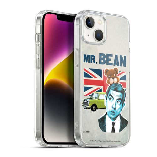 Mr. Bean London Art With Teddy Soft Gel Case for Apple iPhone 14 Plus & MagSafe
