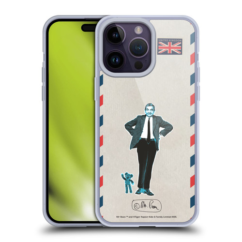 Mr. Bean London Art Postcard Soft Gel Case for Apple iPhone 14 Pro Max
