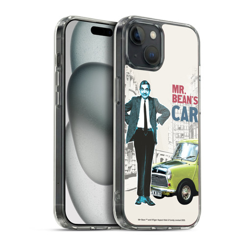 Mr. Bean London Art With Car Soft Gel Case for Apple iPhone 15 Plus & MagSafe