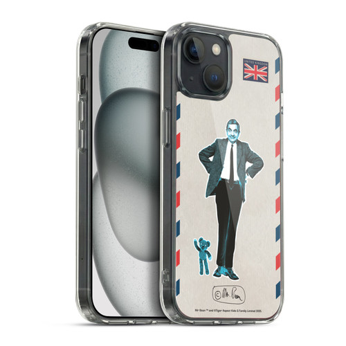 Mr. Bean London Art Postcard Soft Gel Case for Apple iPhone 15 Plus & MagSafe