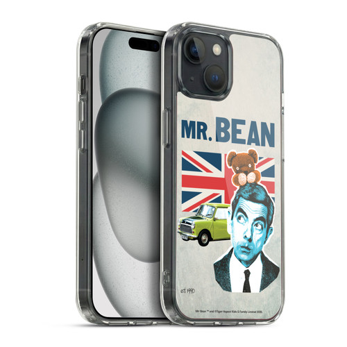 Mr. Bean London Art With Teddy Soft Gel Case for Apple iPhone 15 Plus & MagSafe