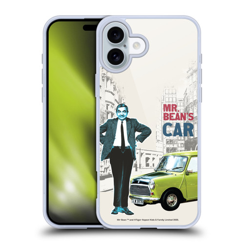 Mr. Bean London Art With Car Soft Gel Case for Apple iPhone 16 Plus