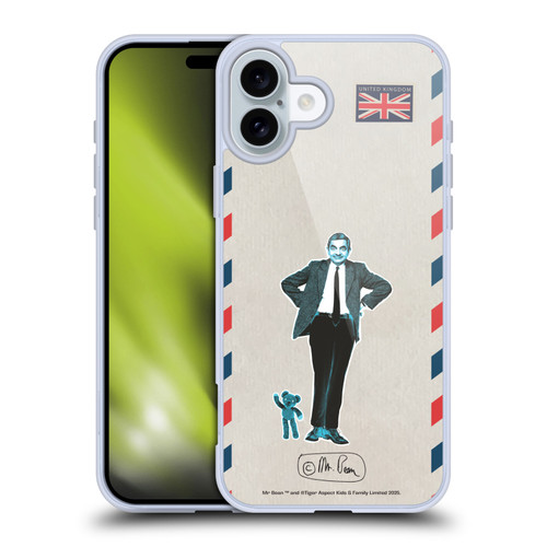 Mr. Bean London Art Postcard Soft Gel Case for Apple iPhone 16 Plus