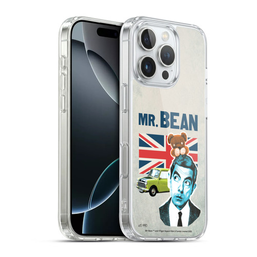 Mr. Bean London Art With Teddy Soft Gel Case for Apple iPhone 16 Pro & MagSafe