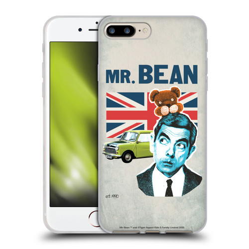 Mr. Bean London Art With Teddy Soft Gel Case for Apple iPhone 7 Plus / iPhone 8 Plus