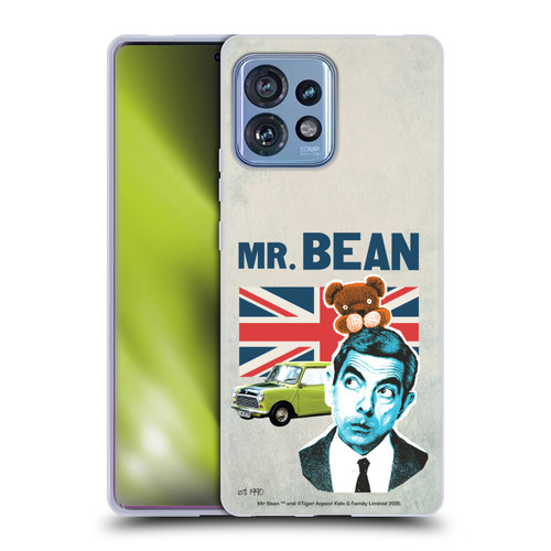 Mr. Bean London Art With Teddy Soft Gel Case for Motorola Moto Edge 40 Pro/Plus 2023
