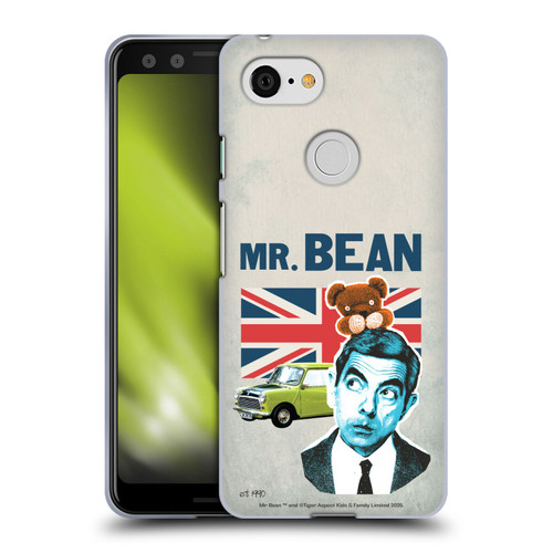 Mr. Bean London Art With Teddy Soft Gel Case for Google Pixel 3