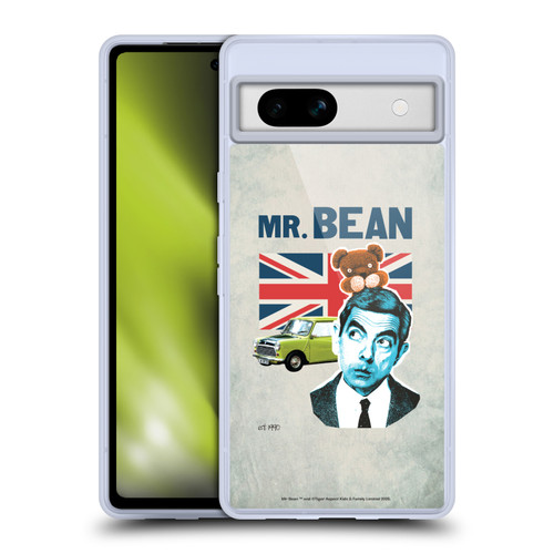 Mr. Bean London Art With Teddy Soft Gel Case for Google Pixel 7a
