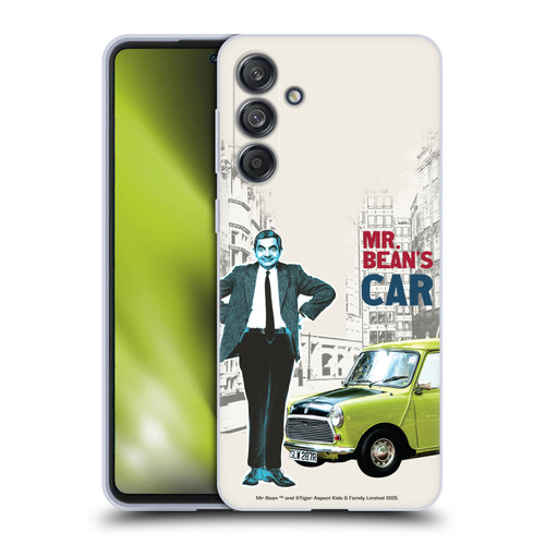 Mr. Bean London Art With Car Soft Gel Case for Samsung Galaxy M55 5G
