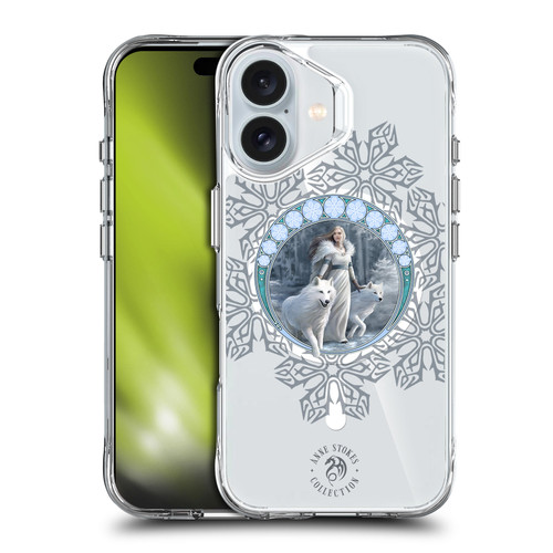 Anne Stokes Mixed Fantasy Art Wolf Winter Guardian SHOCKPROOF BUMPER CASE COMPATIBLE WITH Apple iPhone 16 & MAGSAFE