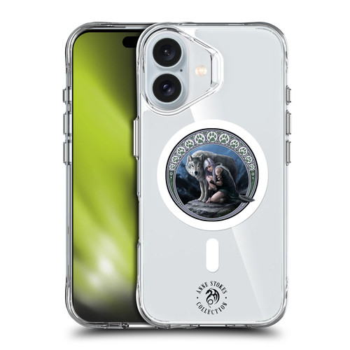 Anne Stokes Mixed Fantasy Art Wolf Protector SHOCKPROOF BUMPER CASE COMPATIBLE WITH Apple iPhone 16 & MAGSAFE