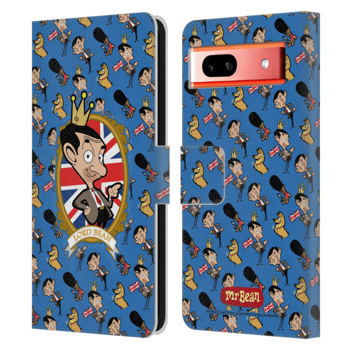 Mr. Bean: The Animated Series Graphic Art Royal Bean Leather Book Wallet Case Cover For Google Pixel 7a