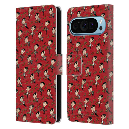 Mr. Bean: The Animated Series Graphic Art Teddy Pattern Leather Book Wallet Case Cover For Google Pixel 9 / Pixel 9 Pro