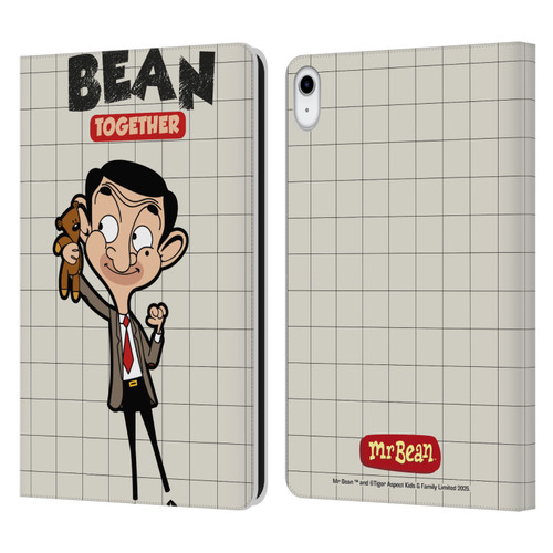 Mr. Bean: The Animated Series Graphic Art With Teddy Leather Book Wallet Case Cover For Apple iPad 10.9 2022/2025 Mr. Bean: The Animated Series Graphic Art With Teddy Leather Book Wallet Case Cover For Apple iPad 10.9 2022/2025