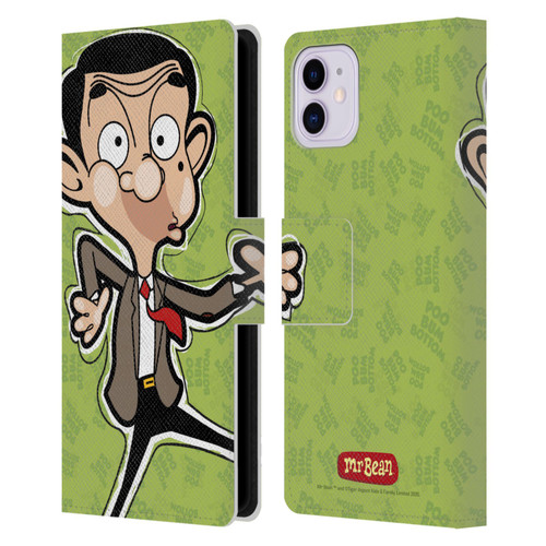 Mr. Bean: The Animated Series Graphic Art Face Leather Book Wallet Case Cover For Apple iPhone 11