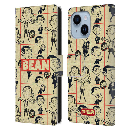 Mr. Bean: The Animated Series Graphic Art Collage Leather Book Wallet Case Cover For Apple iPhone 14 Plus