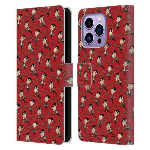 Mr. Bean: The Animated Series Graphic Art Teddy Pattern Leather Book Wallet Case Cover For Apple iPhone 14 Pro Max