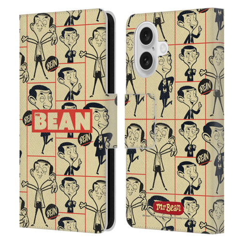 Mr. Bean: The Animated Series Graphic Art Collage Leather Book Wallet Case Cover For Apple iPhone 16