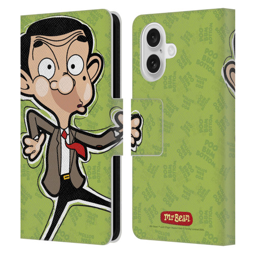 Mr. Bean: The Animated Series Graphic Art Face Leather Book Wallet Case Cover For Apple iPhone 16