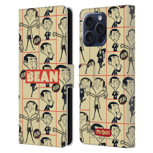 Mr. Bean: The Animated Series Graphic Art Collage Leather Book Wallet Case Cover For Apple iPhone 16 Pro Max