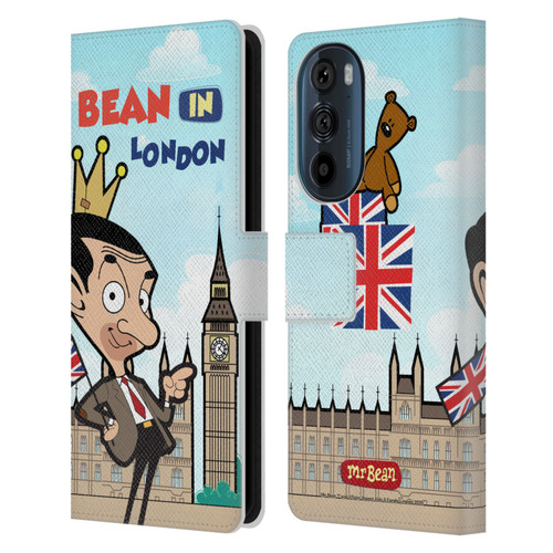 Mr. Bean: The Animated Series Graphic Art Bean In London Leather Book Wallet Case Cover For Motorola Edge 30