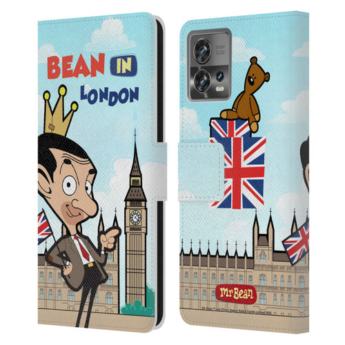 Mr. Bean: The Animated Series Graphic Art Bean In London Leather Book Wallet Case Cover For Motorola Moto Edge 30 Fusion
