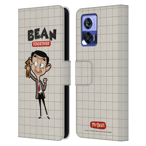 Mr. Bean: The Animated Series Graphic Art With Teddy Leather Book Wallet Case Cover For Motorola Edge 30 Neo 5G