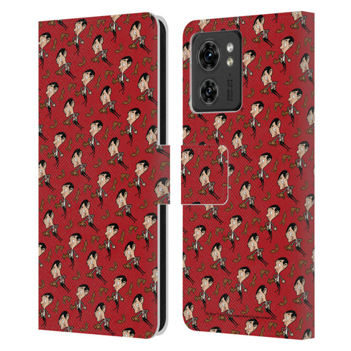 Mr. Bean: The Animated Series Graphic Art Teddy Pattern Leather Book Wallet Case Cover For Motorola Moto Edge 40/Edge (2023)
