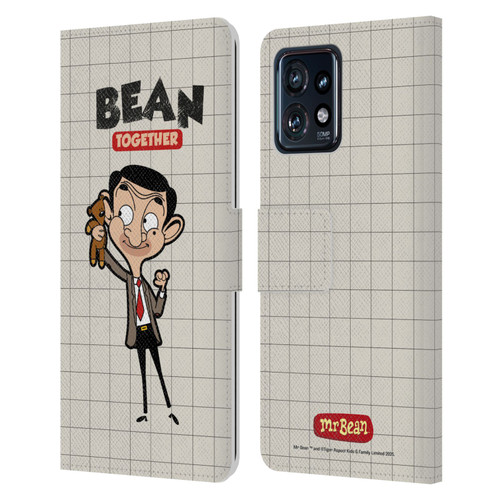 Mr. Bean: The Animated Series Graphic Art With Teddy Leather Book Wallet Case Cover For Motorola Moto Edge 40 Pro/Plus 2023