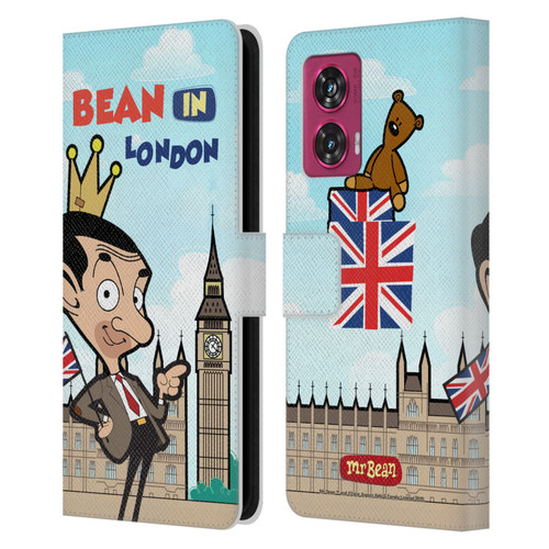 Mr. Bean: The Animated Series Graphic Art Bean In London Leather Book Wallet Case Cover For Motorola Edge 50 Fusion
